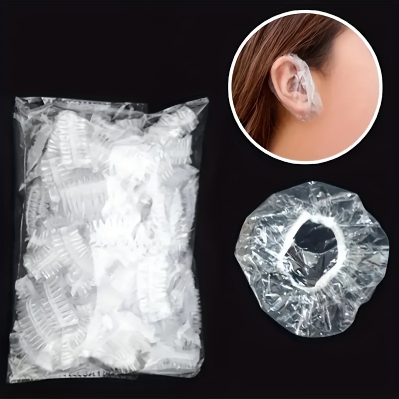100pcs Waterproof Disposable Ear Covers For Hair Dye, Shower, And Spa - Elastic Protectors For Salon Hairdressing - Protect Your Ears From Water And Chemicals