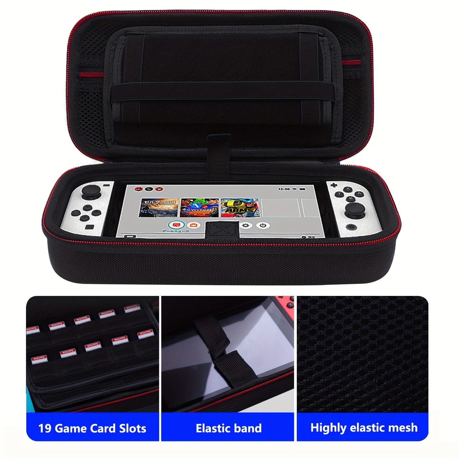 carrying case for nintendo switch switch oled model hard shell protective case travel bag for switch console details 2