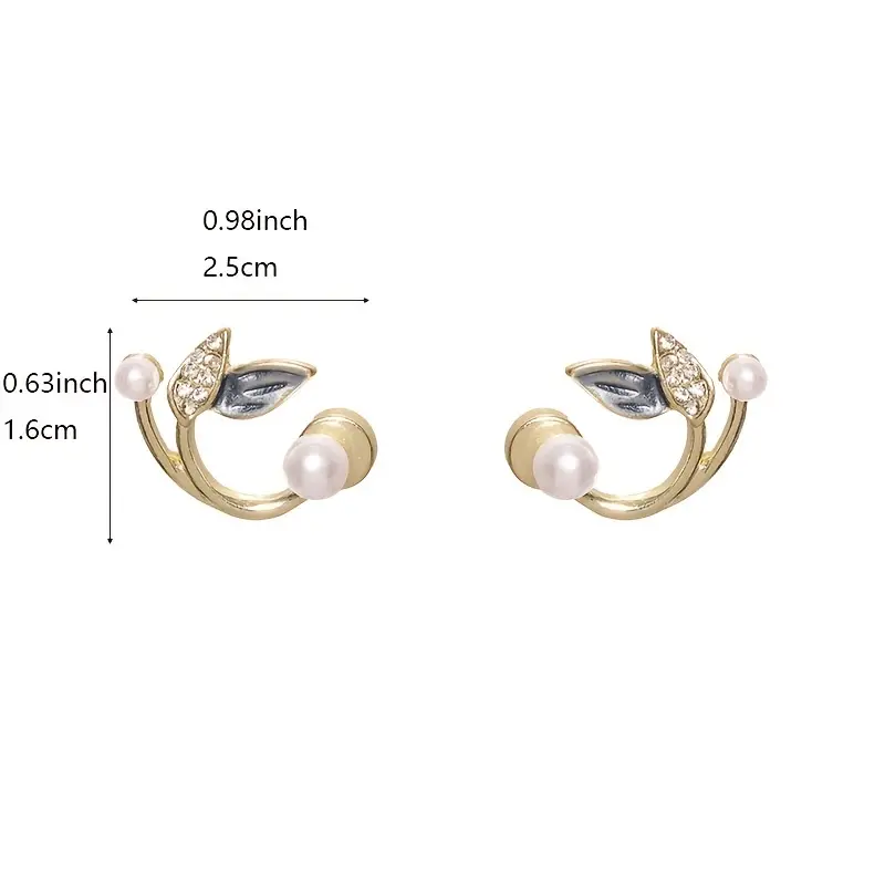 womens elegant faux pearl earrings temperament design jewelry birthday gift details 3