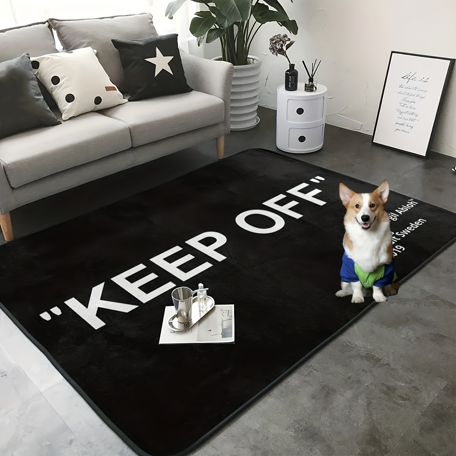Home Living Room Rug Keep Printed Floor Mat Relieve Visual - Temu