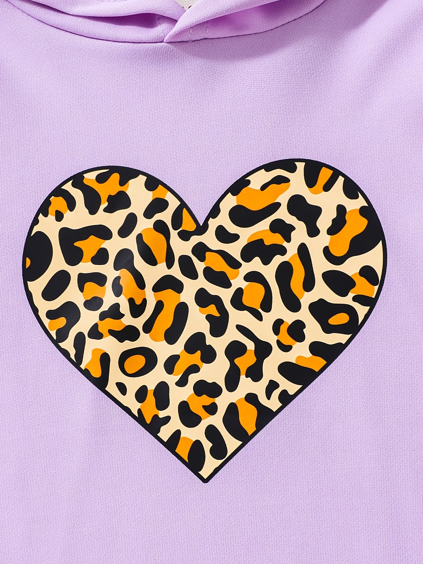 Lilac Leopard Print Heart Sweatshirt