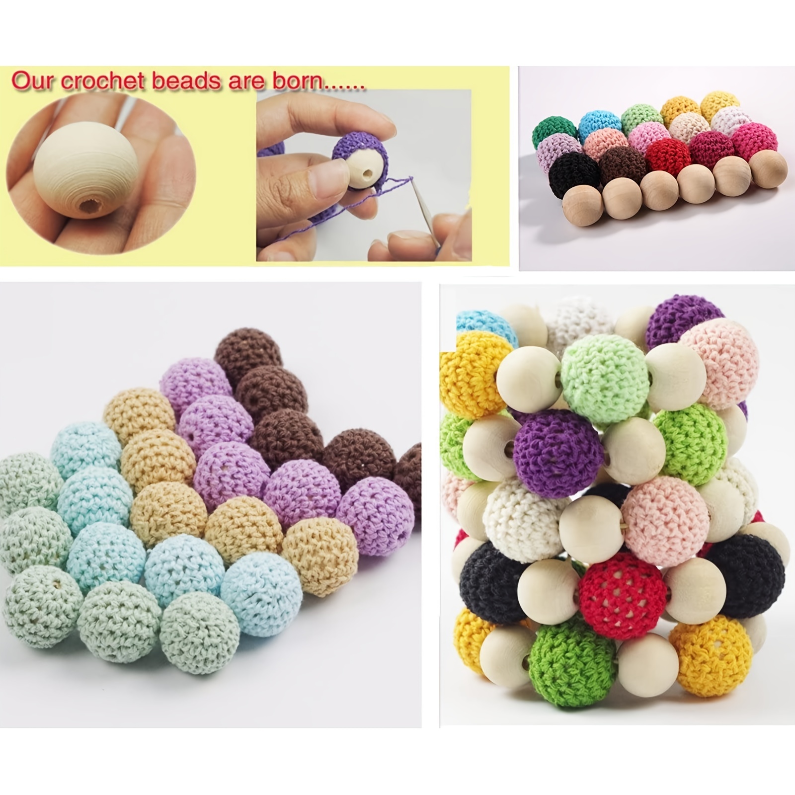 About 200 Pack 20mm Assorted Color Wood Beads - MeiMeiDa 20mm Round  Colorful Wooden Beads with 4mm Hole, Painted Wooden Crafts Spacer Beads for  Kids