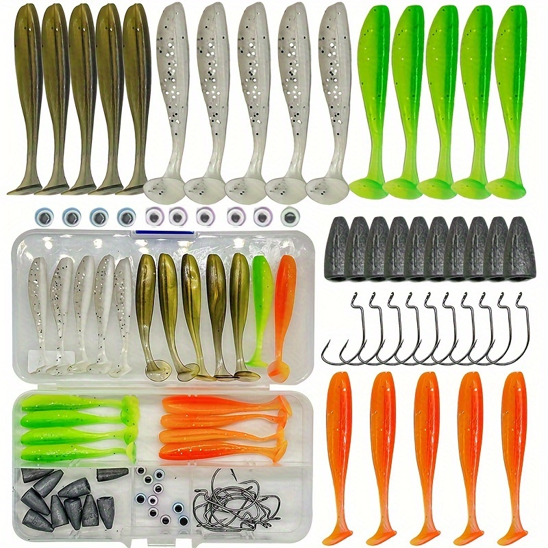  Basic Fishing Tackle Starter Kit, Freshwater Soft Fishing Lures  Terminal Tackle Set With Tackle Box Including Worms Baits, Jigs, Swivels,  Hooks, Fishing Gears for Panfish Catfish Bass Trout (110pcs) : Sports