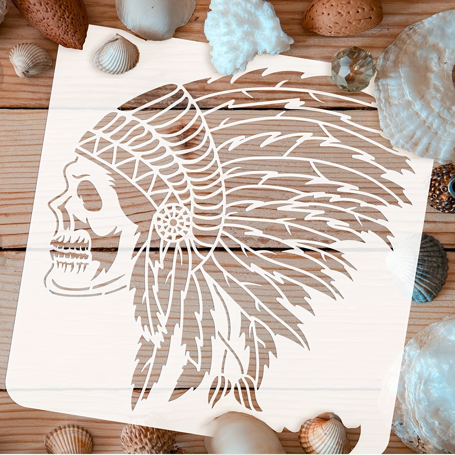 Native American Chief Stencils for Painting on Canvas Best Vinyl Large  Indigenous Headdress Indian Stencil Paint Stencil for Wood, Wall, Fabric  -XS