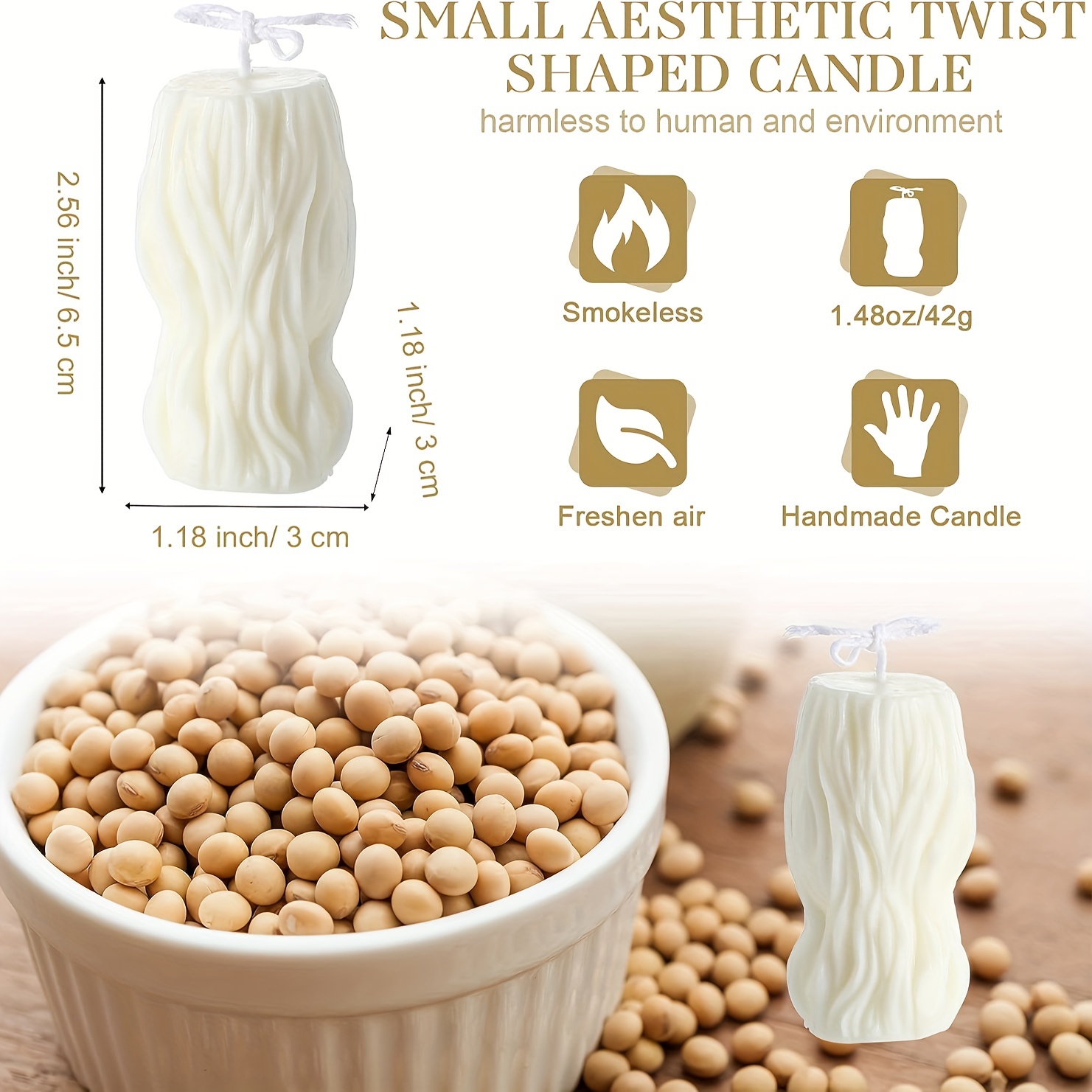 Twist Shaped Candles Aesthetic Trendy Candles soy Wax - Temu