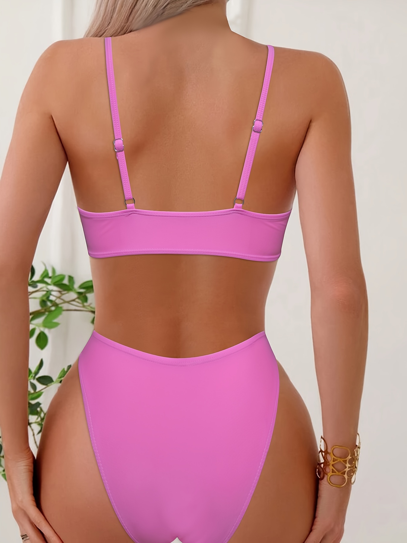 Neon Spaghetti Strap Bikini Set Sexy Summer Swimsuit For Women