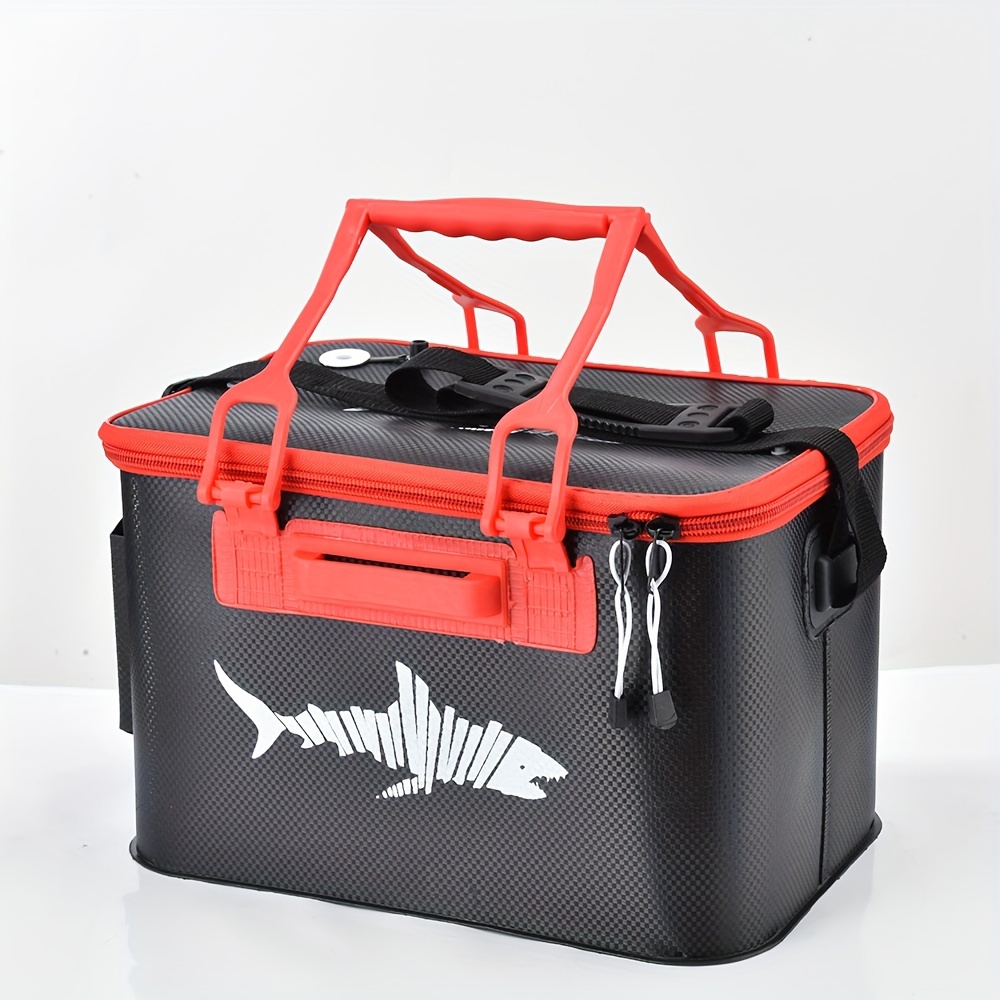Black Portable Eva Fishing Bag Handle Foldable Fishing - Temu