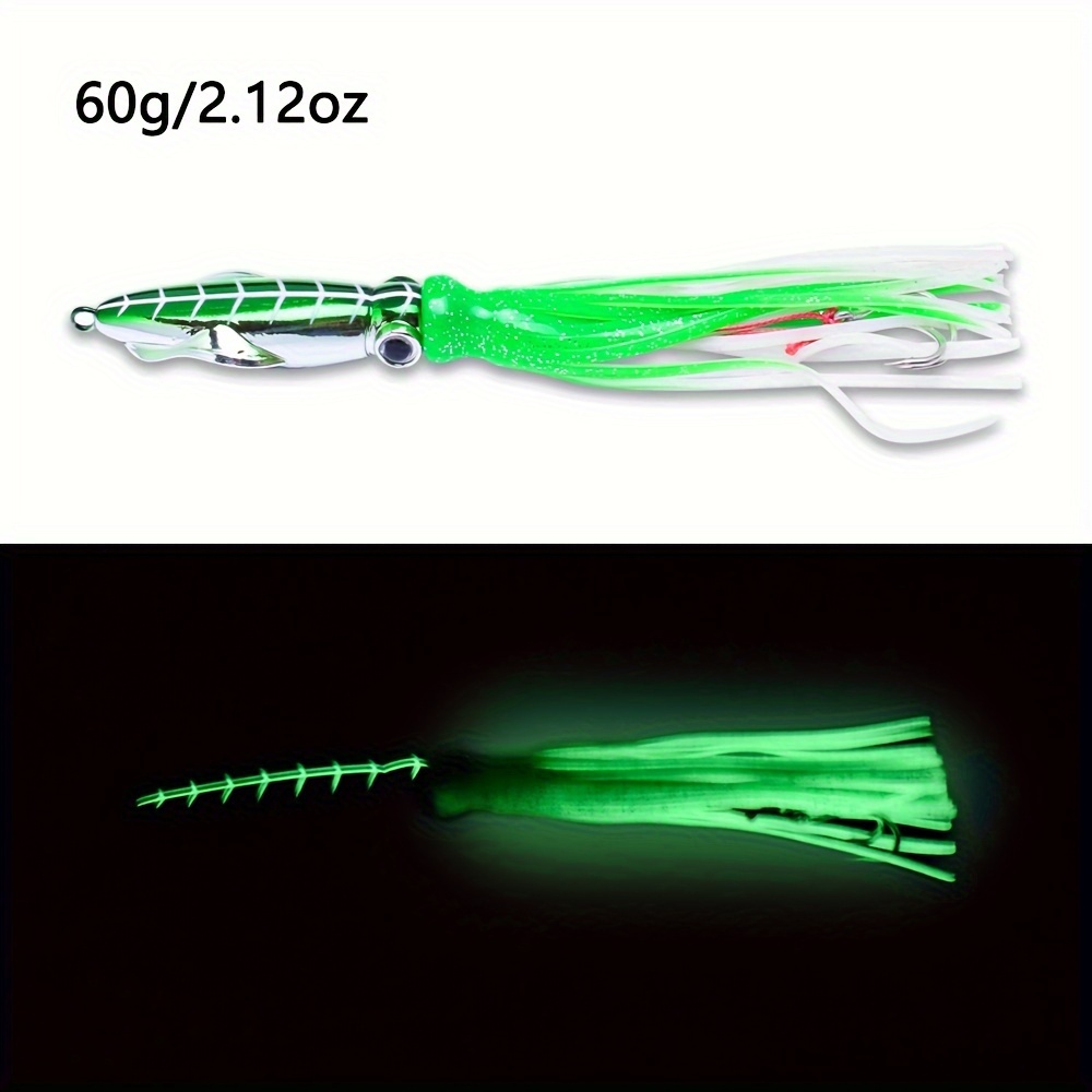 Sea Fishing Bait Double Hook Glow in dark Swimbait Skirt - Temu