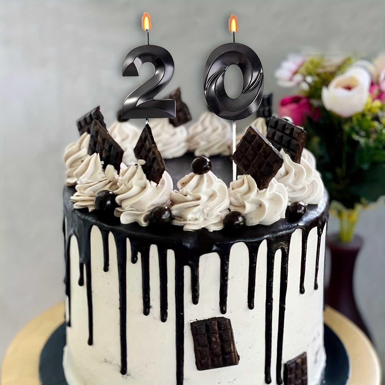 Velas de cumpleaños número 18, velas de pastel de feliz cumpleaños,  decoración para fiesta de cumpleaños, boda, aniversario, suministros de