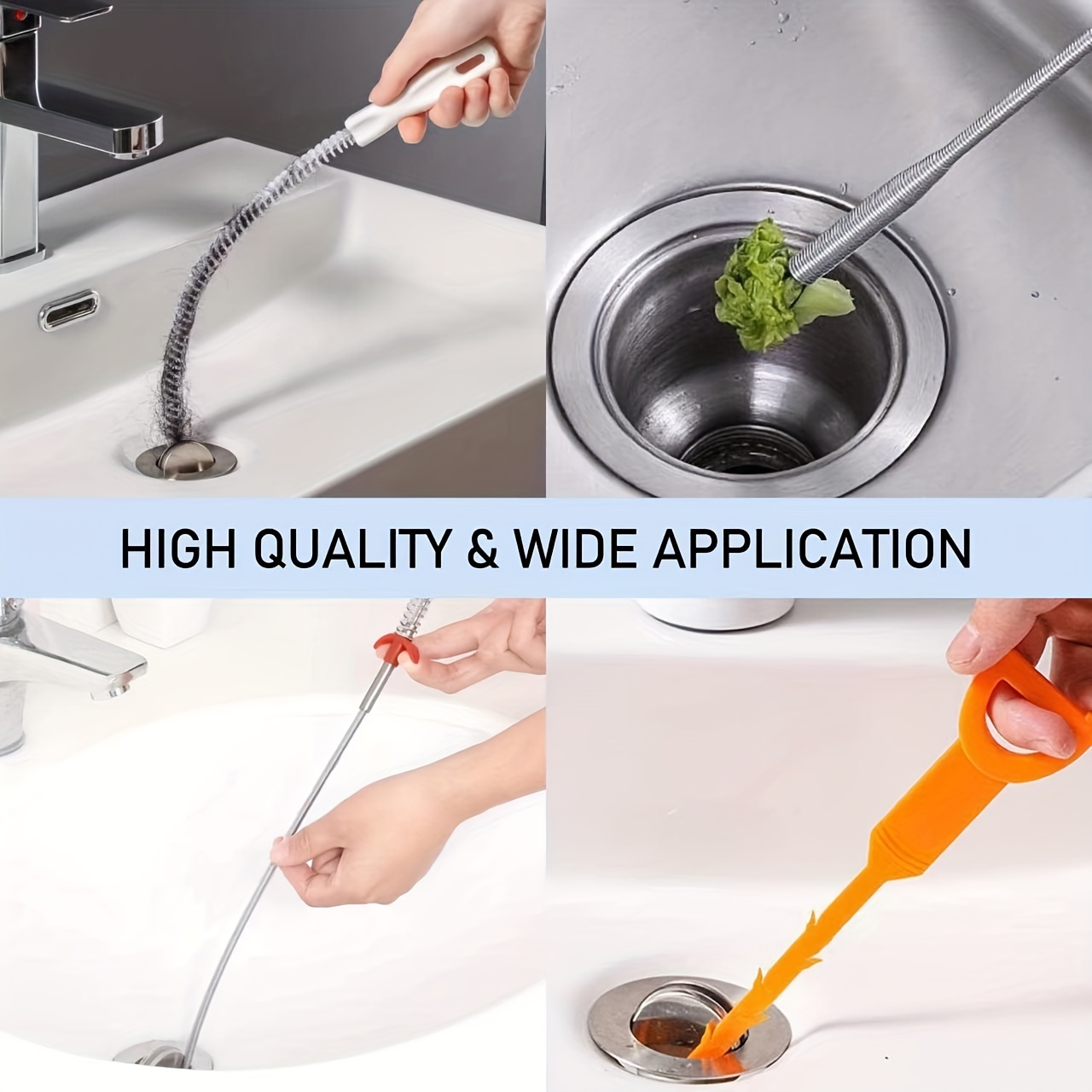 5 Pack Hair Snake Hair Drain Clog Remover Cleaning Tool, Sink Snake Drain Suitable for Unclogging Hair, Kitchen Sinks and Bathtubs, Toilets and Sewer