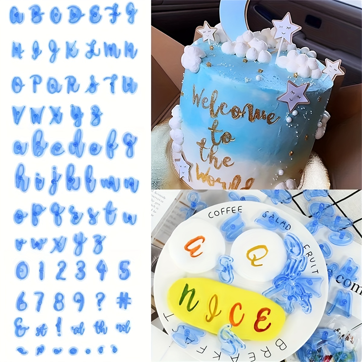 Outils de tampon de gâteau à l'alphabet, timbres fondants de