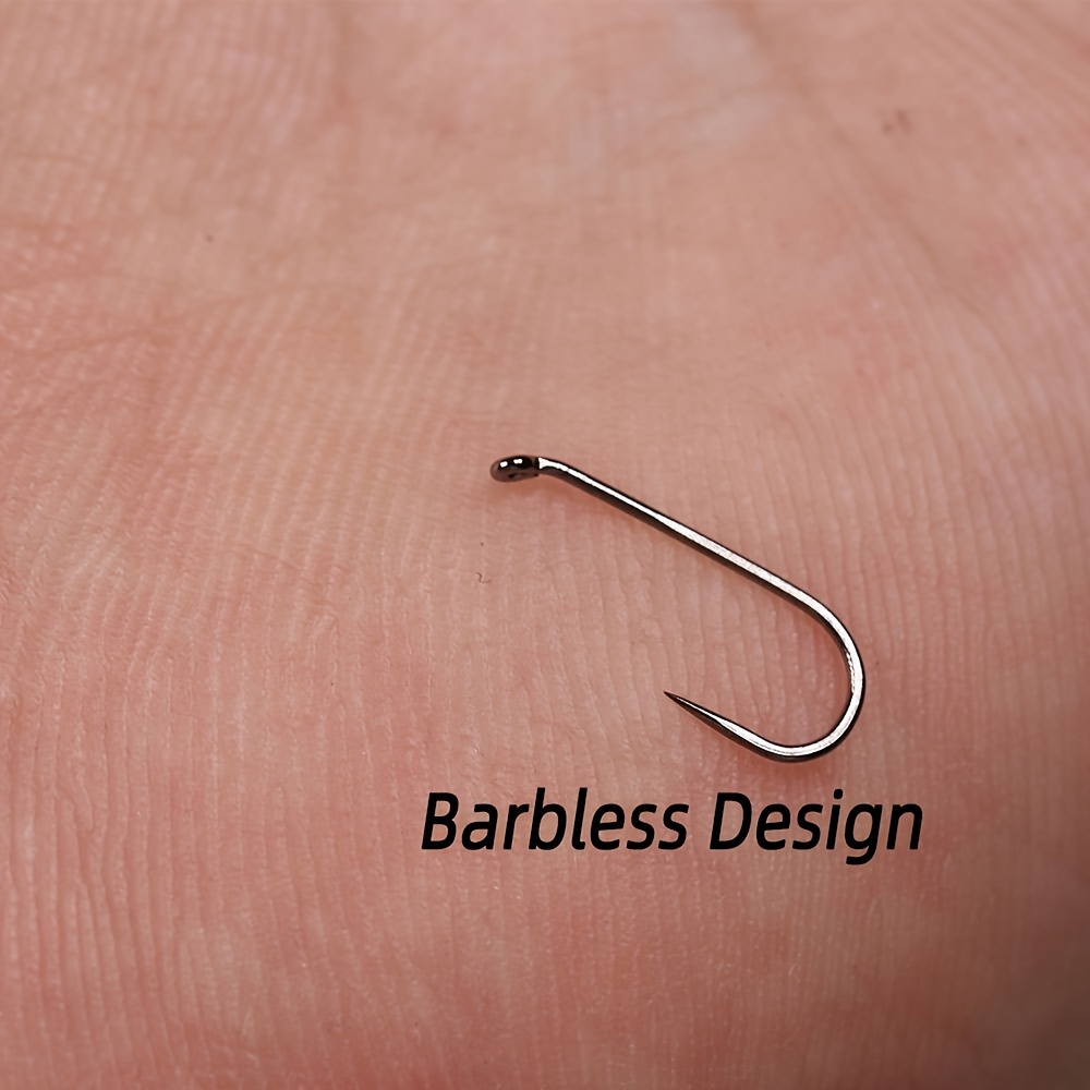14 #16 #18 High carbon Steel Barbless Hooks Fly Tying Hook - Temu Canada