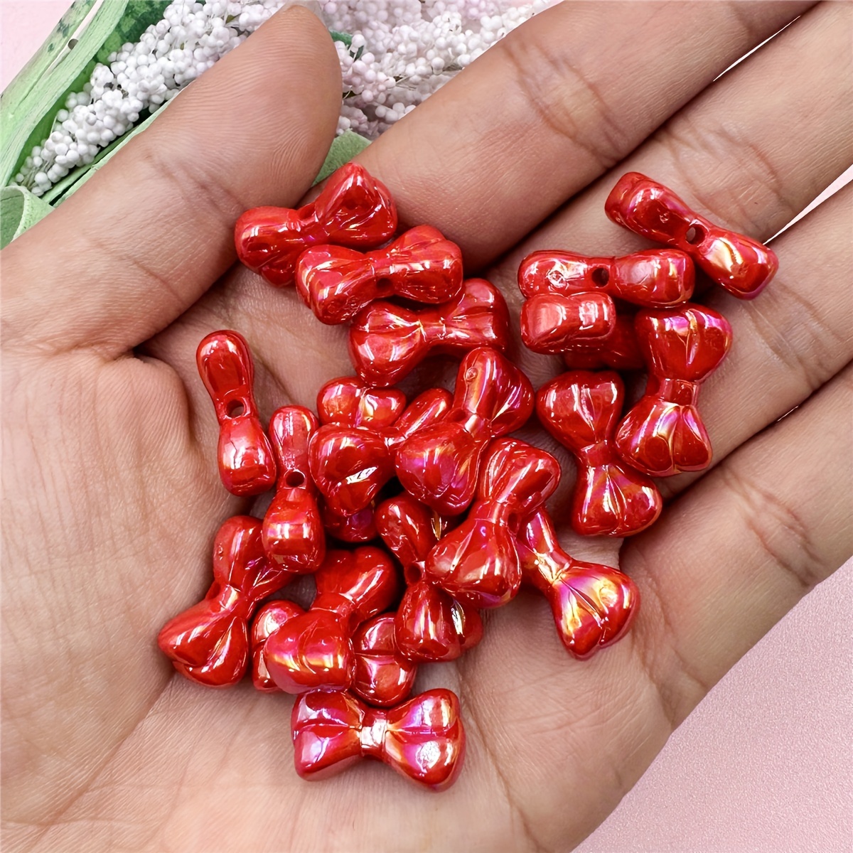 Acrylic Colorful Big Bow Beads For Jewelry Making Diy - Temu