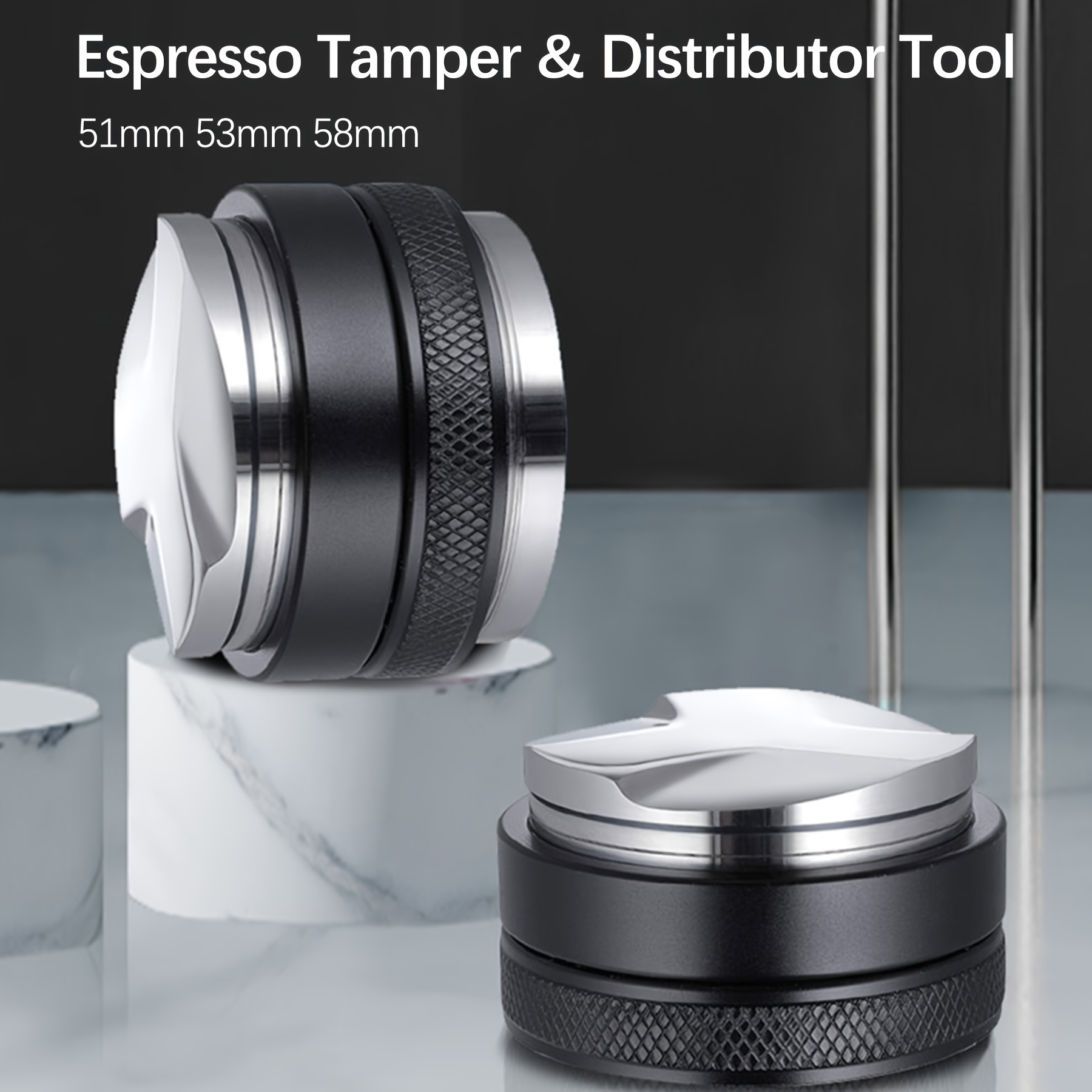 Distribuidor de café de 2.283 in, herramienta de distribución de  expreso/nivelador, 3 pendientes anguladas, distribuidor de palma ajustable  para