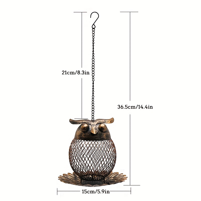 Mangeoires pour oiseaux sauvages à l'extérieur, décoration de jardin avec crochet  pour suspension extérieure, graines de 0,9 kg, en forme de chouette, pour  colibri : : Terrasse et Jardin