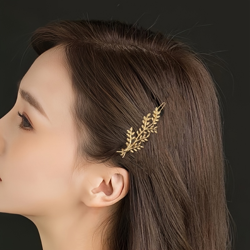 1pc Girl s Zinc Alloy Wheat Ear Shape Hair Clip Trendy Niche Design Hair Accessories Ideal choice for Gifts