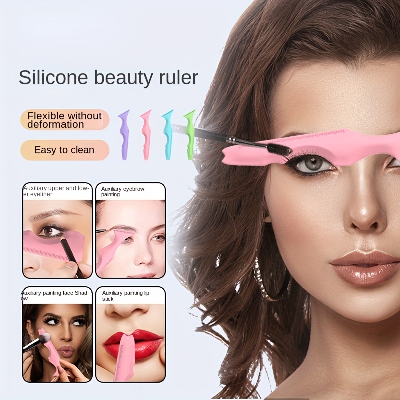 1Pc Reusable Silicone Eyeliner Ruler Eyeliner Stencils Winged Tip Eyeliner Aid
