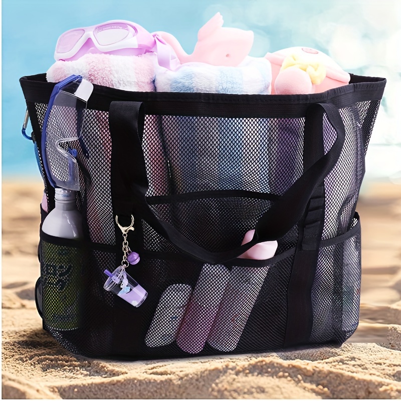 

Beach Mesh Bag Mesh Toiletry Storage Bag Bath Large Capacity Beach Bag, Mesh Shower Caddy