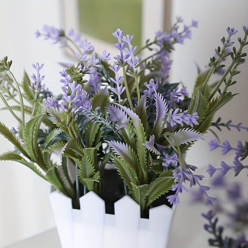 6 Pezzi Pianta Artificiale Verde Fiori Lavanda Finti Lavanda - Temu Italy