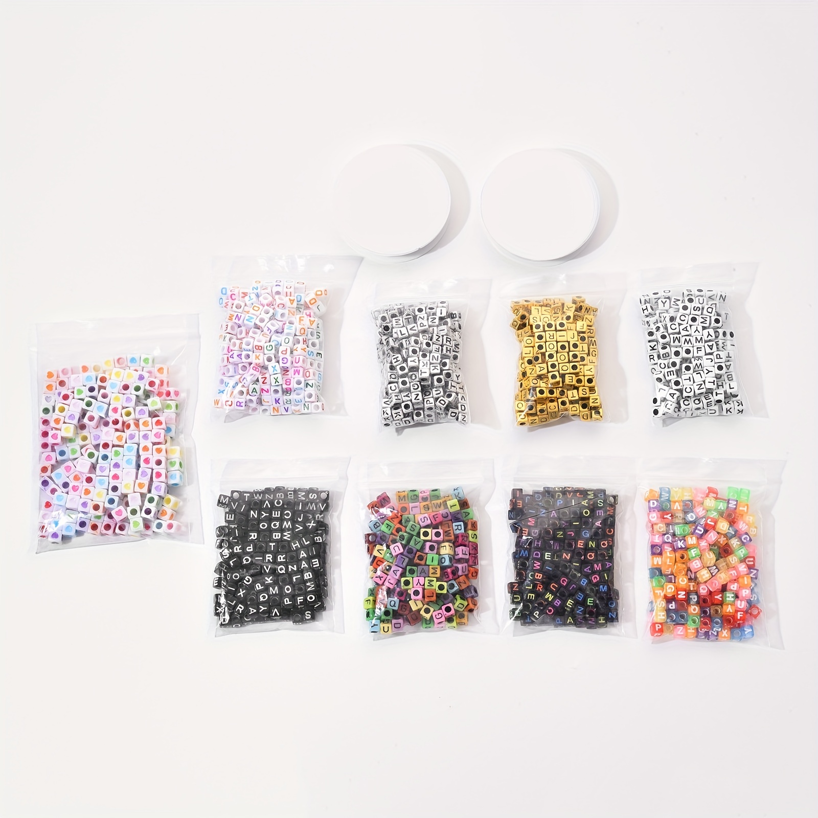 Macaroon Color + White Letter Beads Acrylic Alphabet Beads - Temu Australia