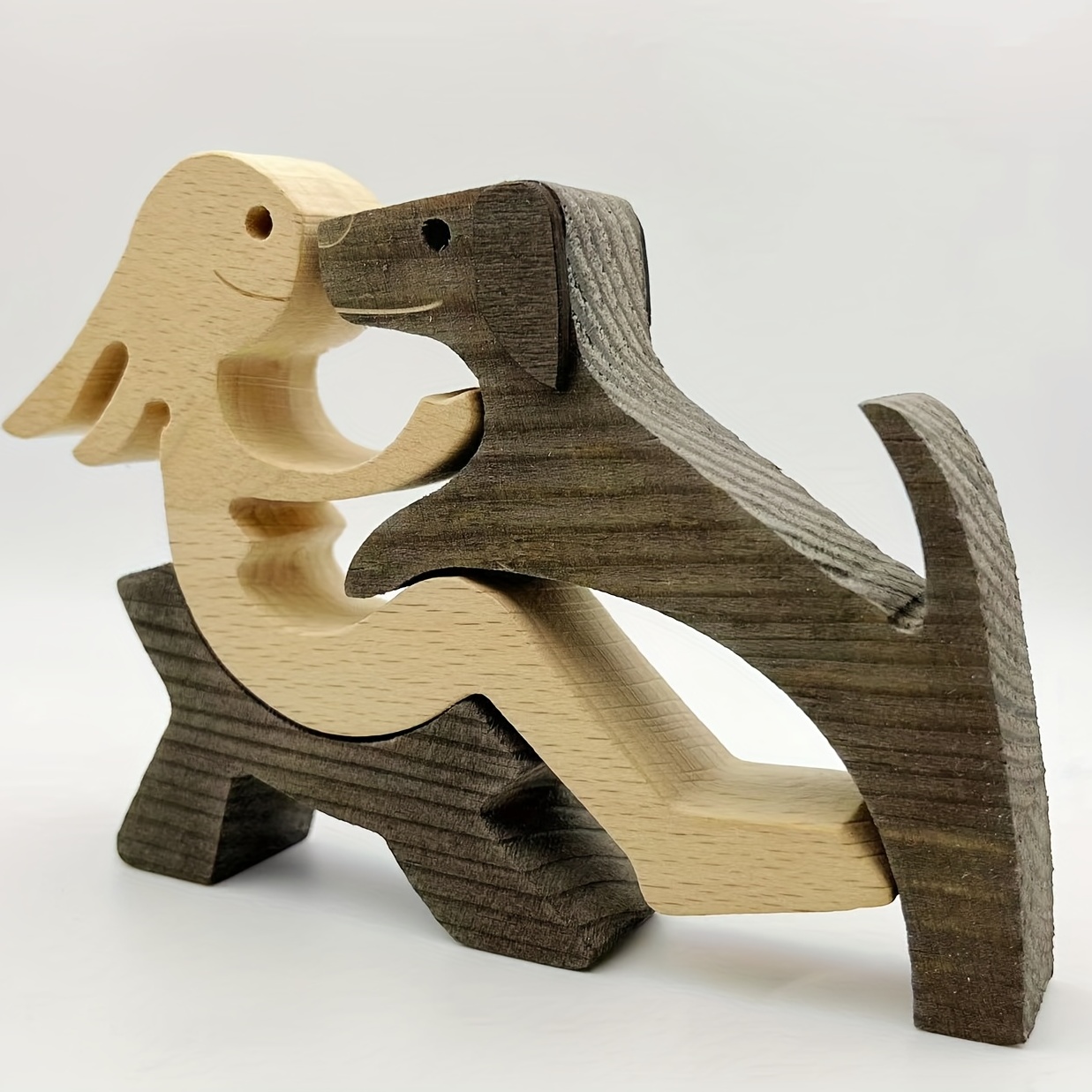 Cazador con perro Decoración de madera, Estatua de madera, Regalos