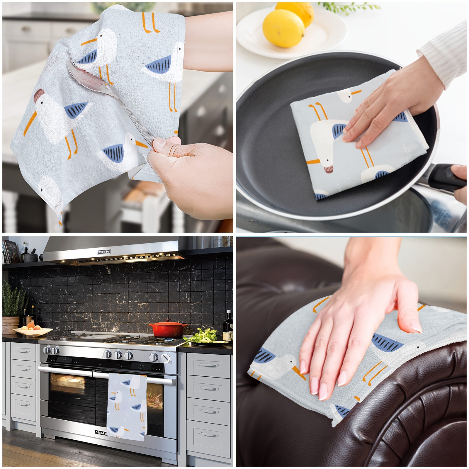 Seagull Pattern Dish Towels, Soft Absorbent Fingertip Towel, Cute Dish  Cloths, Home Decoration Towels Set, Bathroom Supplies, Housewarming Gift,, Kitchen  Towels Hand Towel Tea Towel Home Decor - Temu