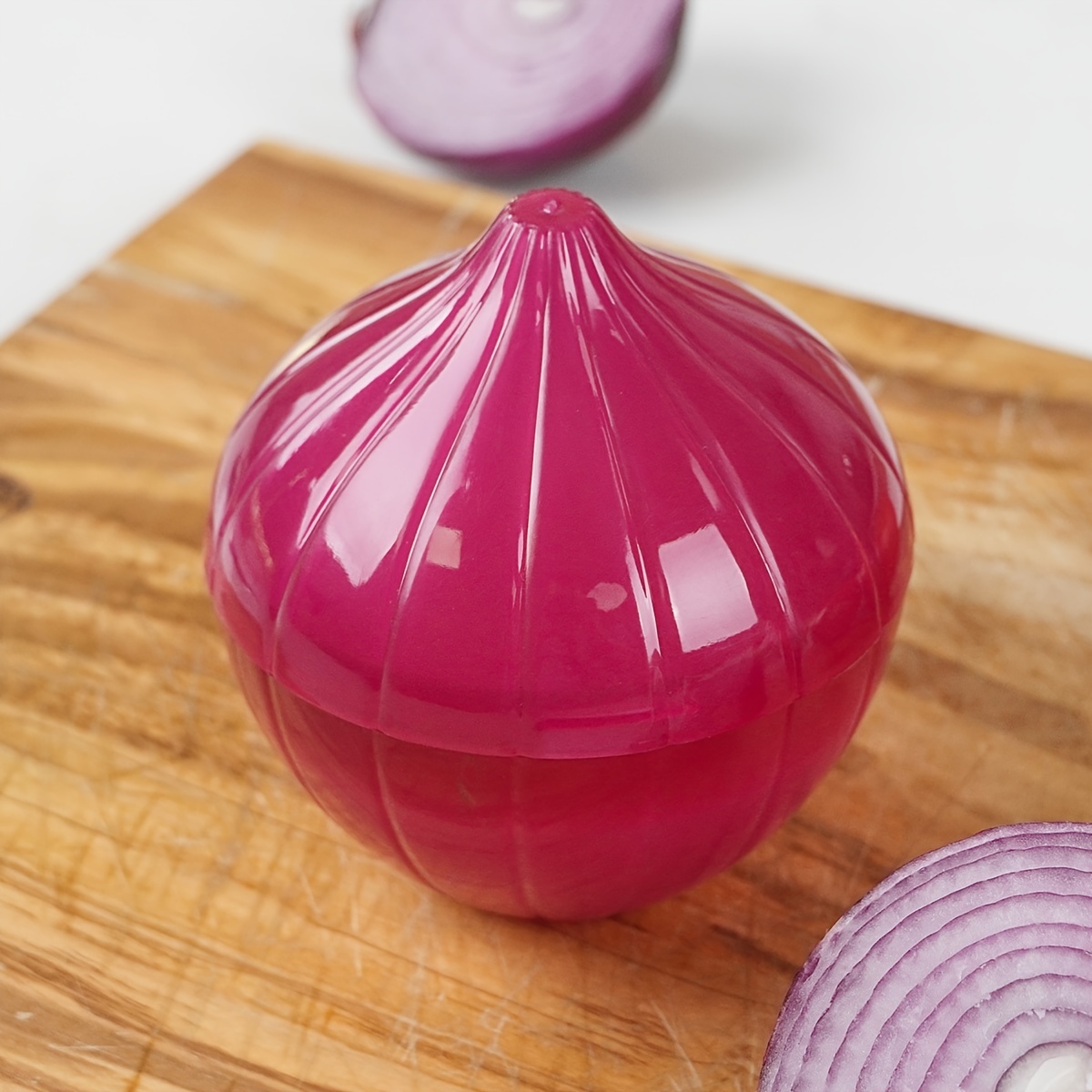 Hutzler Onion Saver Keeper Storage Container - Keeps Fresh Longer - Red