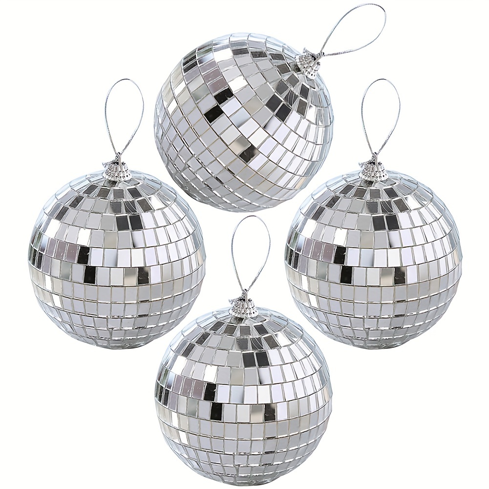 6 / 12 Stück Multisize Silber Spiegel Ball Disco Hängende Kugel