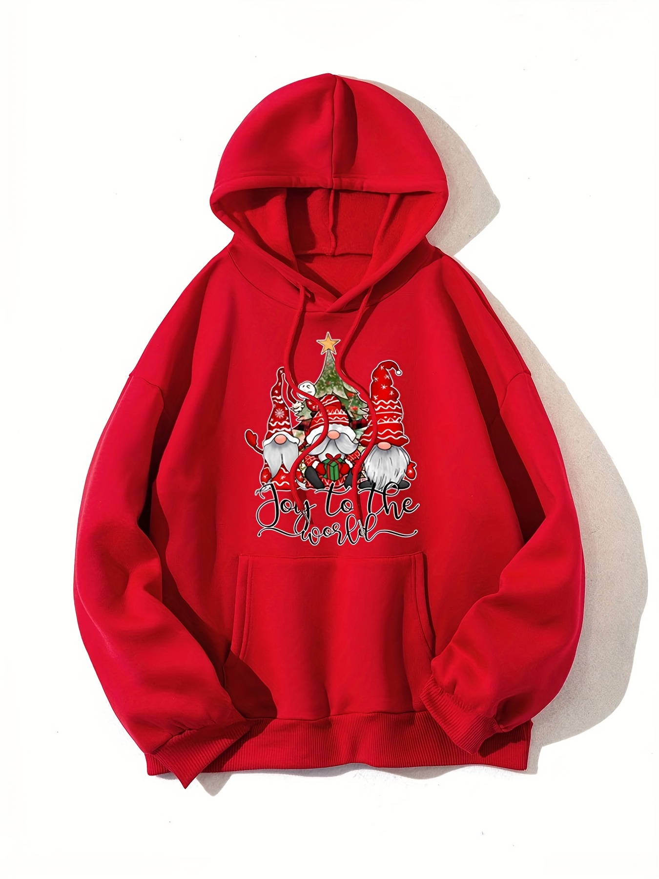 Sudadera roja con capucha y cremallera para mujer, cómoda, de manga larga,  ligera, con bolsillo tipo canguro