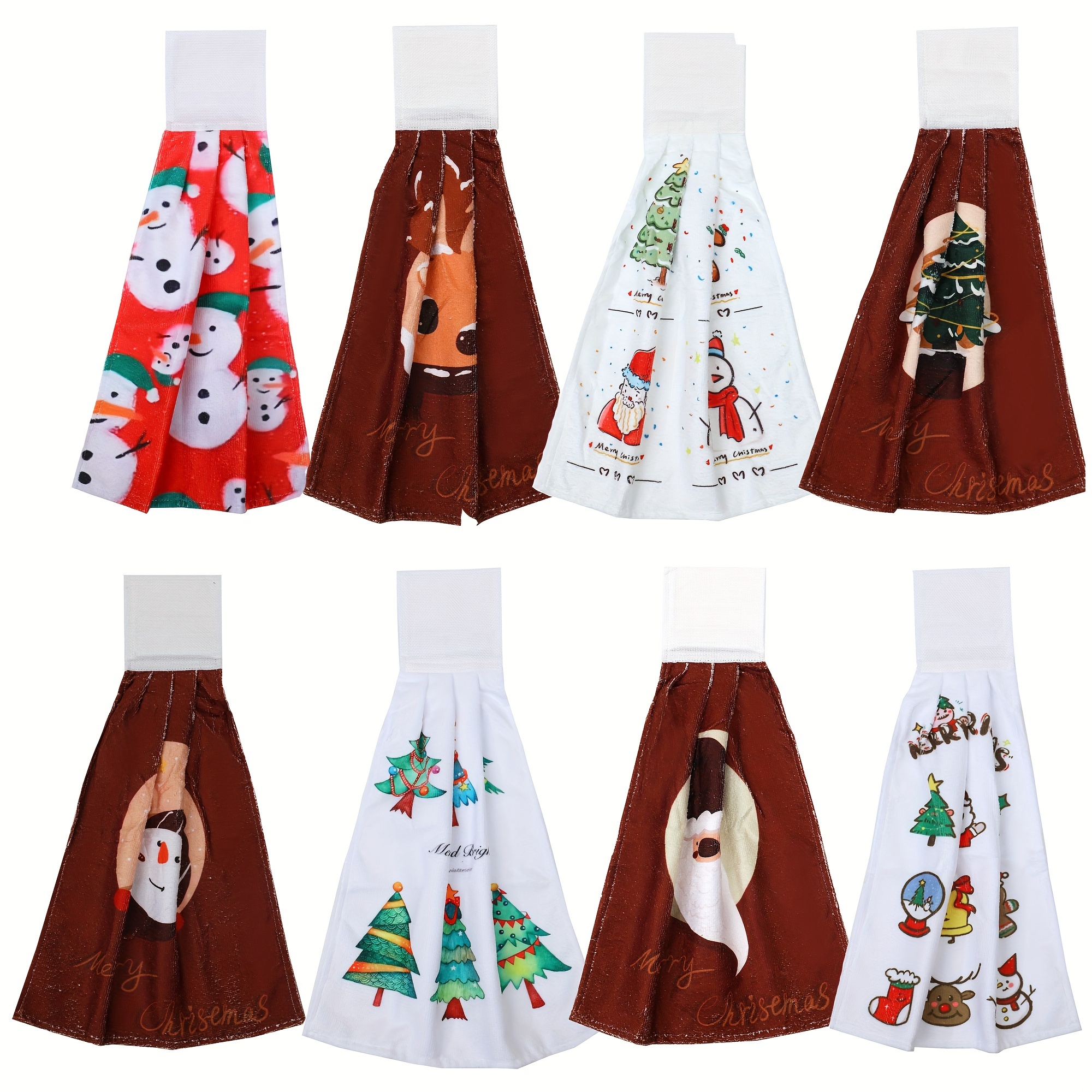 Cute Christmas Pattern Fingertip Towel Hanging Towel For - Temu