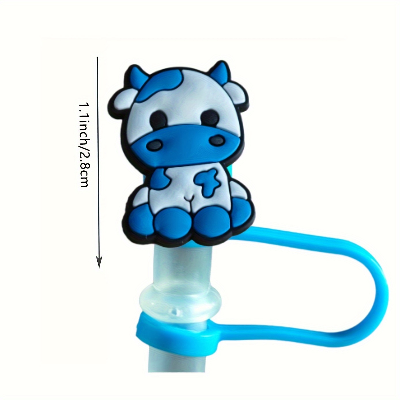 Straw Tips Cover Anime Cow Straw Tips Cover Cute Reusable - Temu