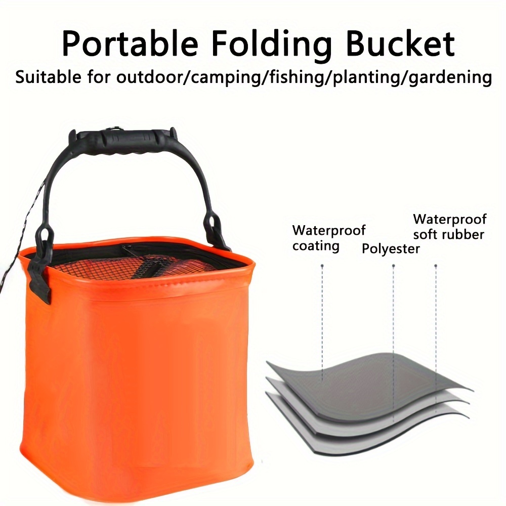 Collapsible Fishing Bucket Portable Fishing Water Pail For Camping  Traveling Hiking Fishing Boating Gardening