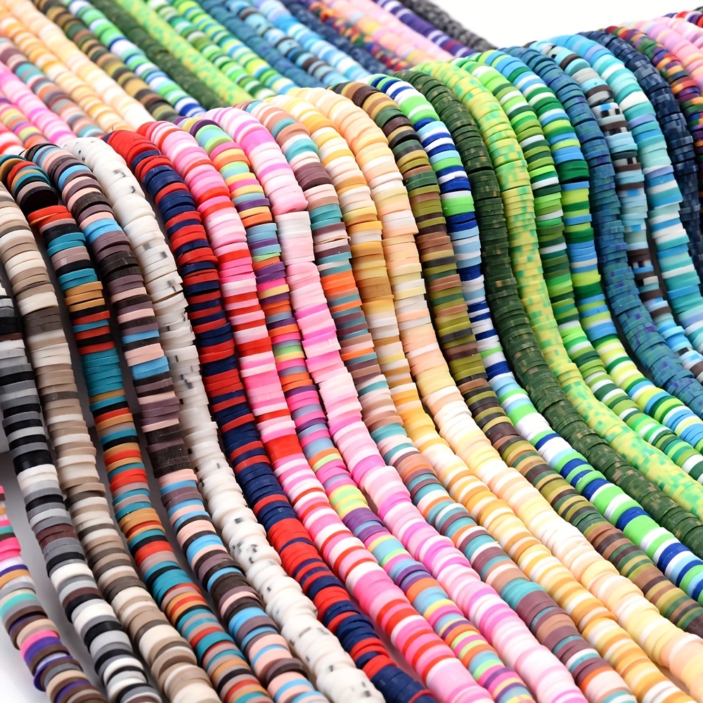 1 Strand 330pcs 6mm Colored Polymer Clay Beads With Spacers For Jewelry  Making Diy Bracelet, Necklace, Earrings