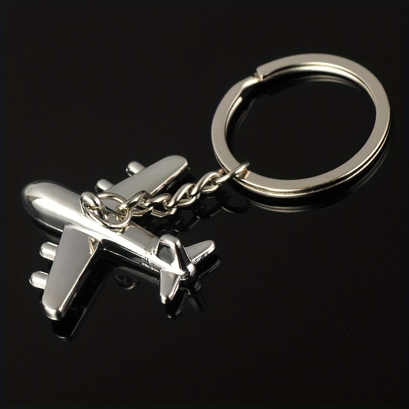 Creative Retro Airplane Metal Keychain Silvery Flight Shape Key Ring Bag  Ornament - Temu