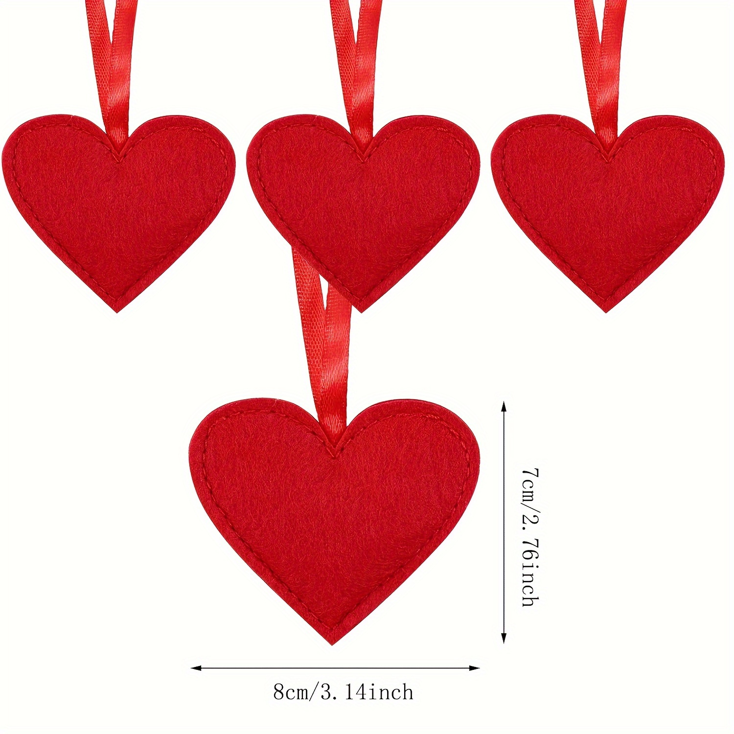 Valentines Day Decor Heart Shaped Ornaments Glossy And - Temu