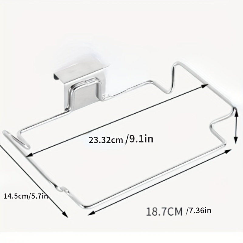 Large Stainless Steel Trash Bag Holder for Kitchen Cabinets Doors and Cupboards Stainless Steel