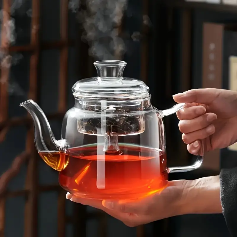 Glass Teapot With Tea Infuser,, Heat Resistant Borosilicate Glass