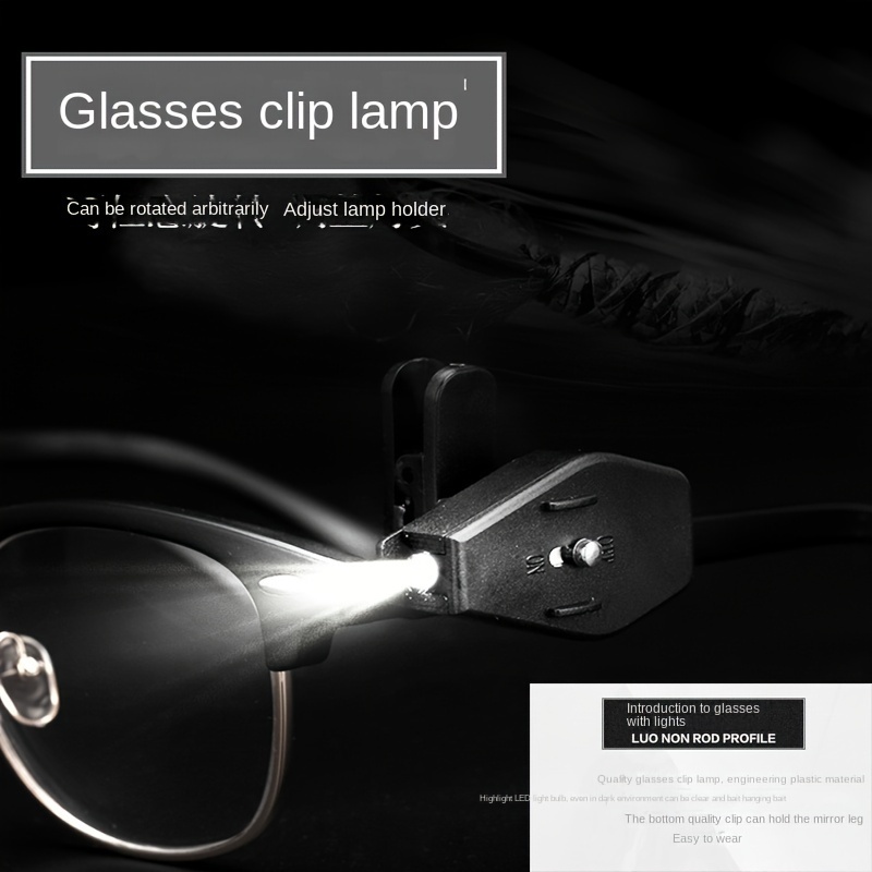Led Glasses Clip Light Mini Led Reading Light Fishing Light - Temu