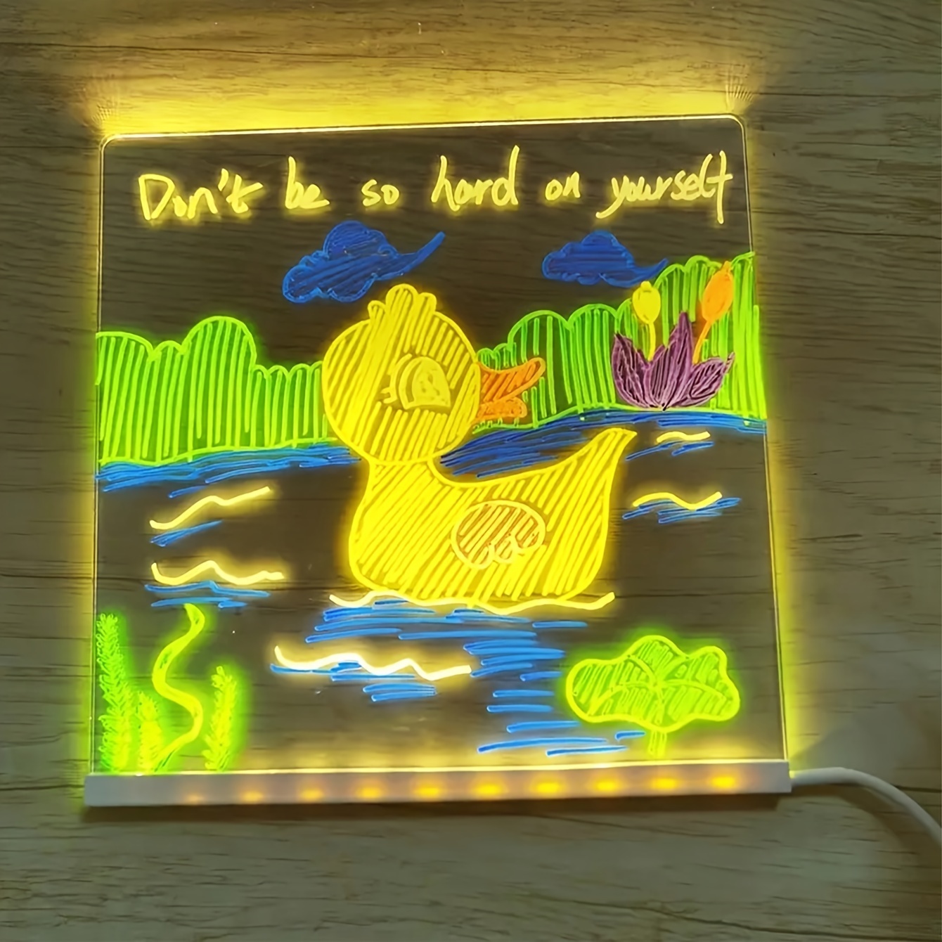 LED Writing Message Board, 16X24 Neon Glow Drawing Board, Light Up  Flashing Box Message, Erasable Board Arts, for Children's  Day/Shop/School/Bar/Cafe (40x60, Centimeters) - Yahoo Shopping