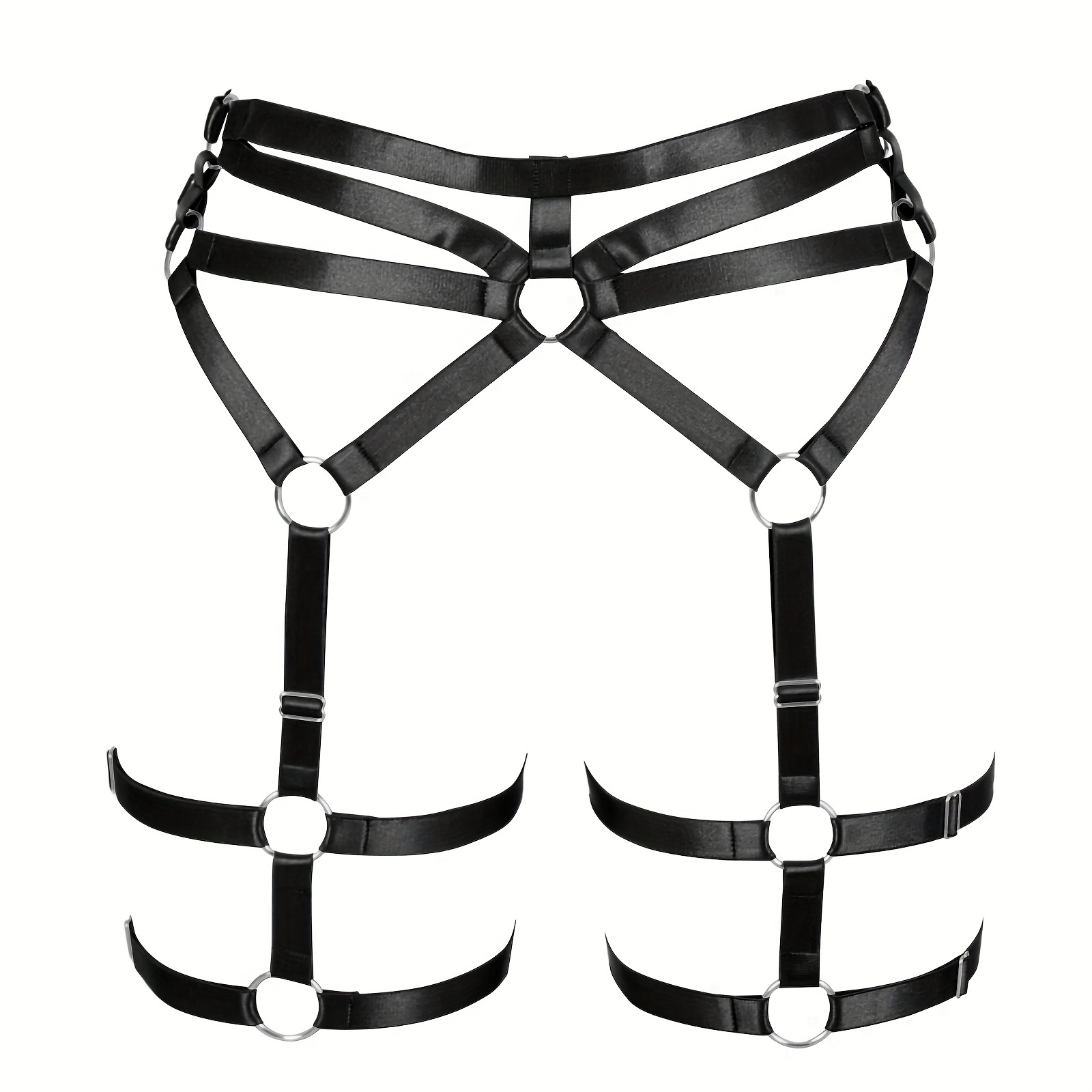 Gothic Pu Leather Leg Garters Thigh Harness For Women Goth Clothes Waist  Accessories