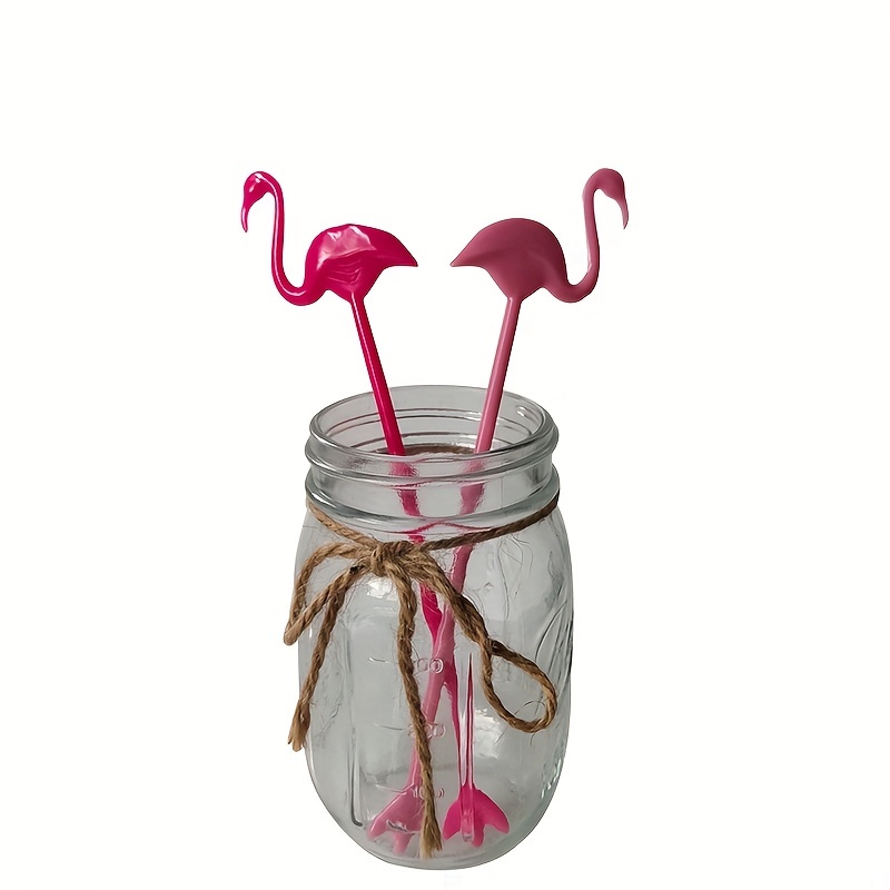 Pink Flamingo Cocktail Stirrers - Set of 24