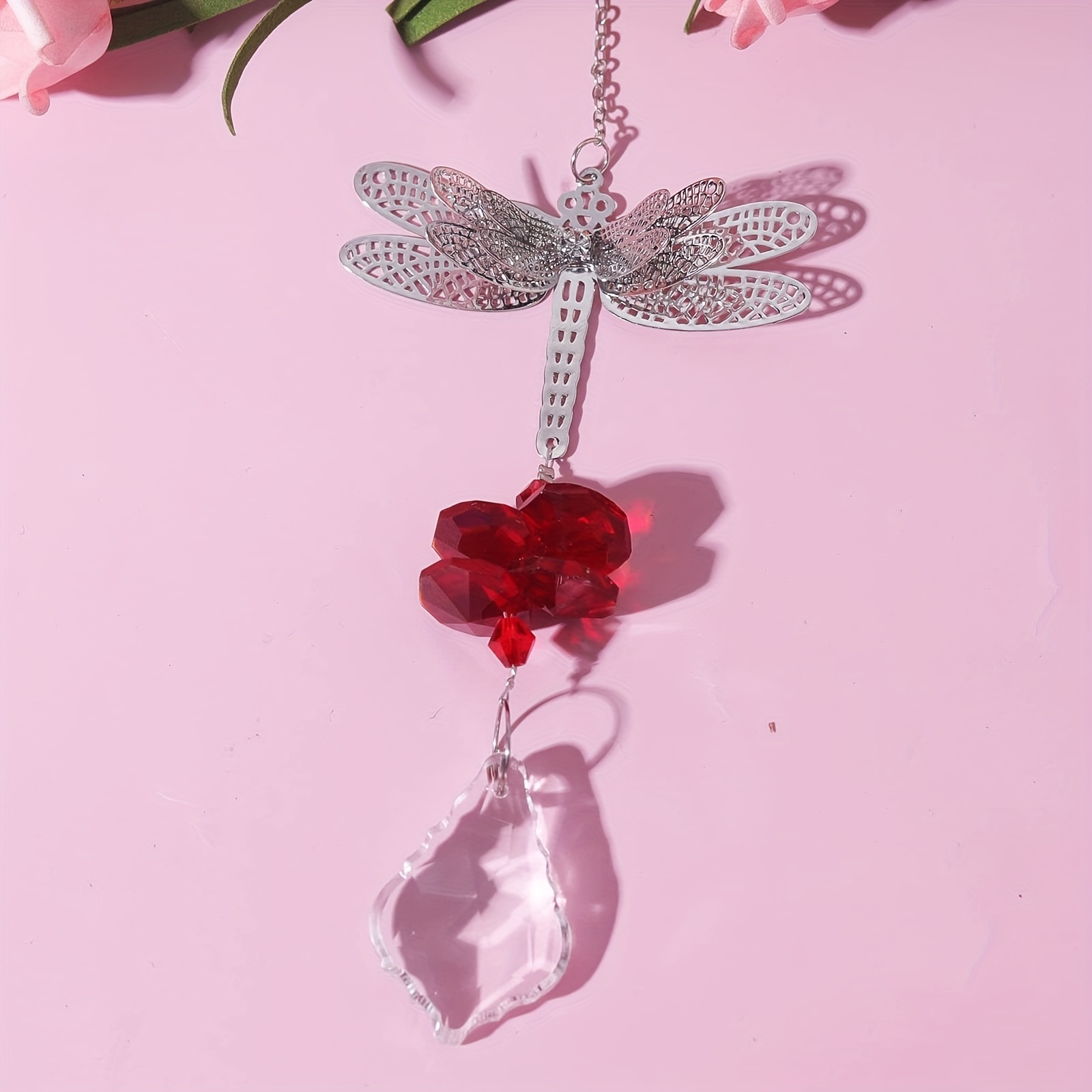 Dragonfly Crystal Pendant Colorful Hanging Ornament