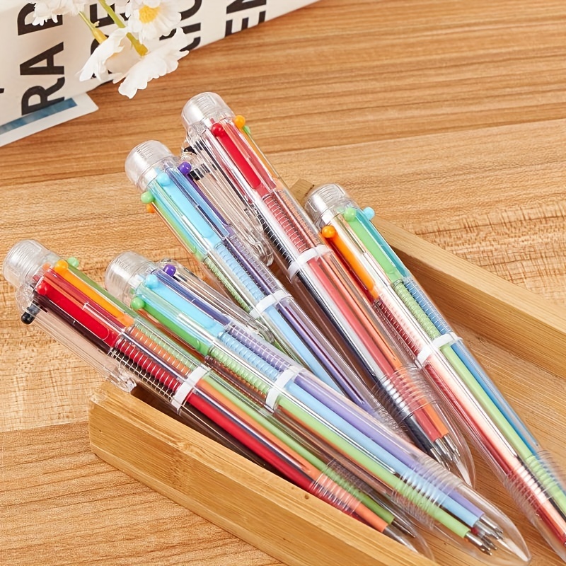 MOHAMM 1 Piece Creative Transparent 6-color Ballpoint Pen for