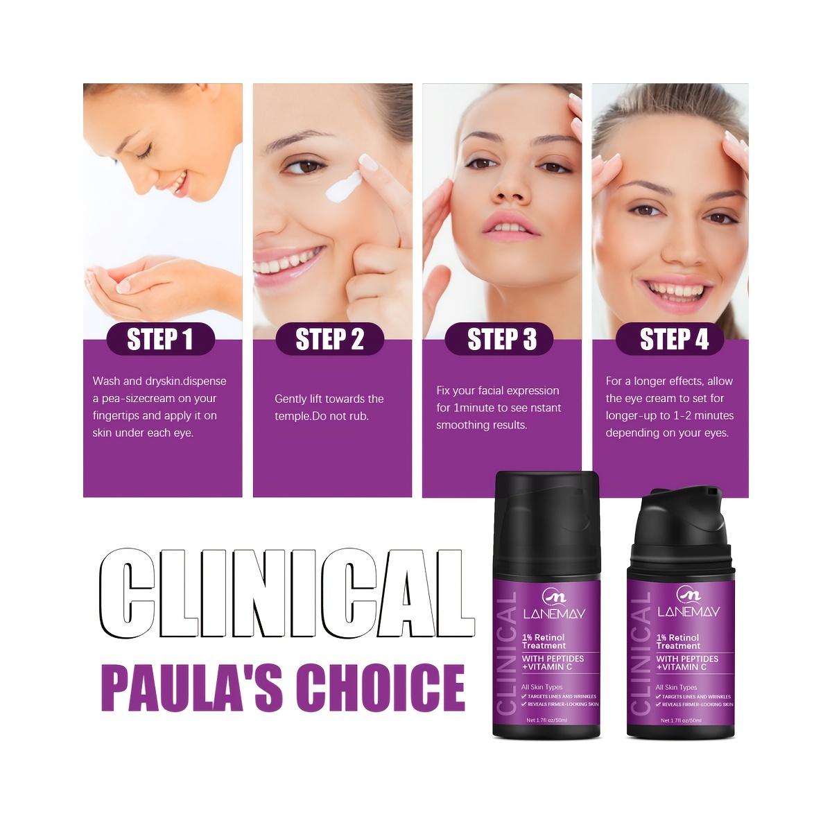Retinol & Vitamin C Eye Cream w/ Polypeptide