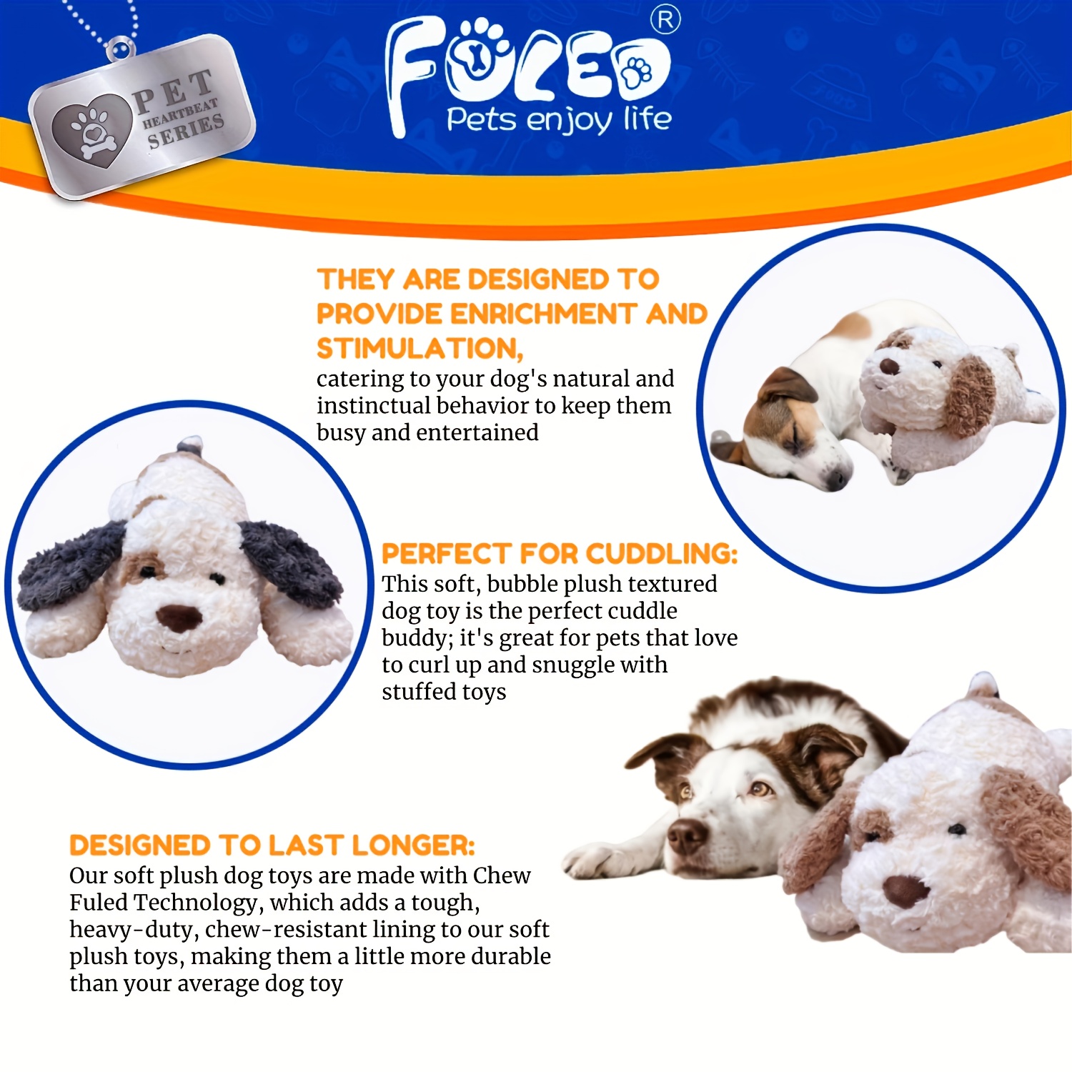 Dog Teething Toys for Puppies - Squeaky Plush for Puppies to Keep Them Busy,  Anxiety Relief. Dog