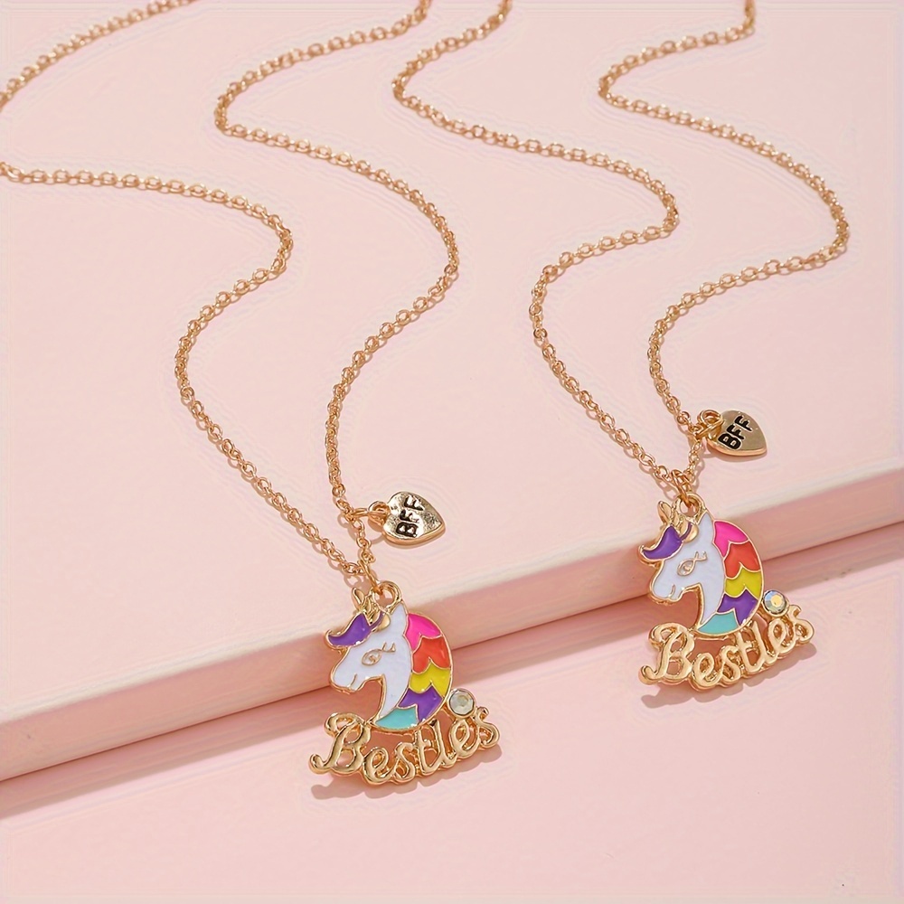 Cute and Exquisite Unicorn Good Friend Magnet Magnet necklace(2Pcs)