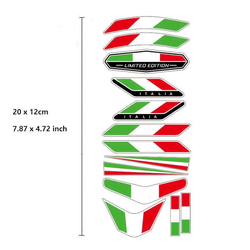 Aufkleber Sticker Italien Italienische Flagge Racing Helm Top