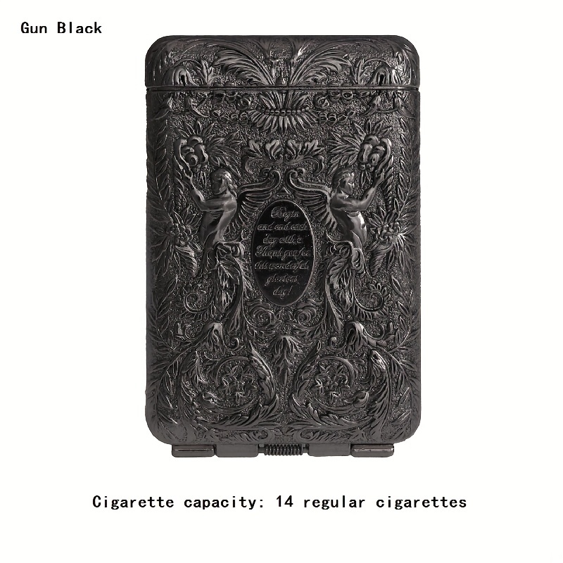 Metal Cigarette Case Angel Embossed Cigarette Case Vintage - Temu