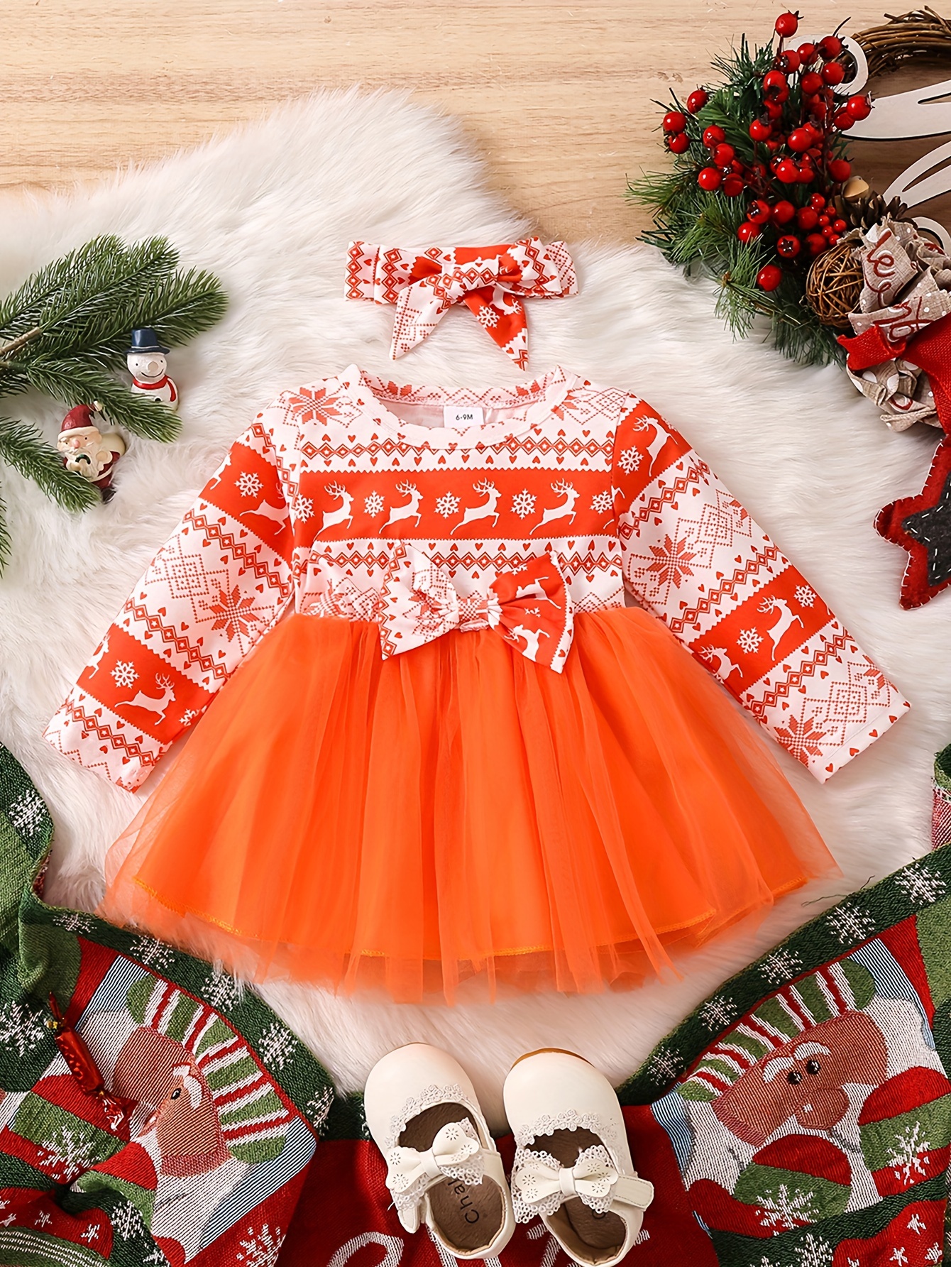 Costume Noël Bébé 3 Pièces - Body + Pantalon + Bonnet - « My First Christmas » 0-18 Mois