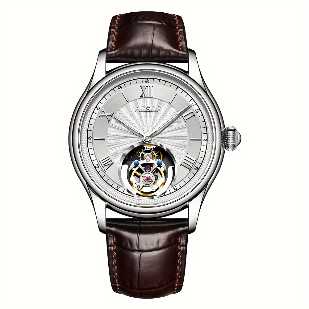 Aesop Real Tourbillon Mechanical Watches Mens Manual Winding